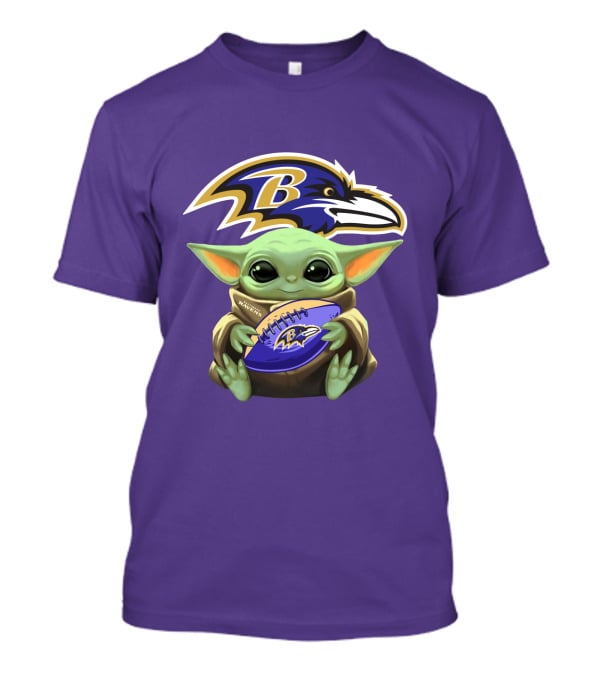 Baltimore Ravens Baby Yoda Football Fan T-Shirt