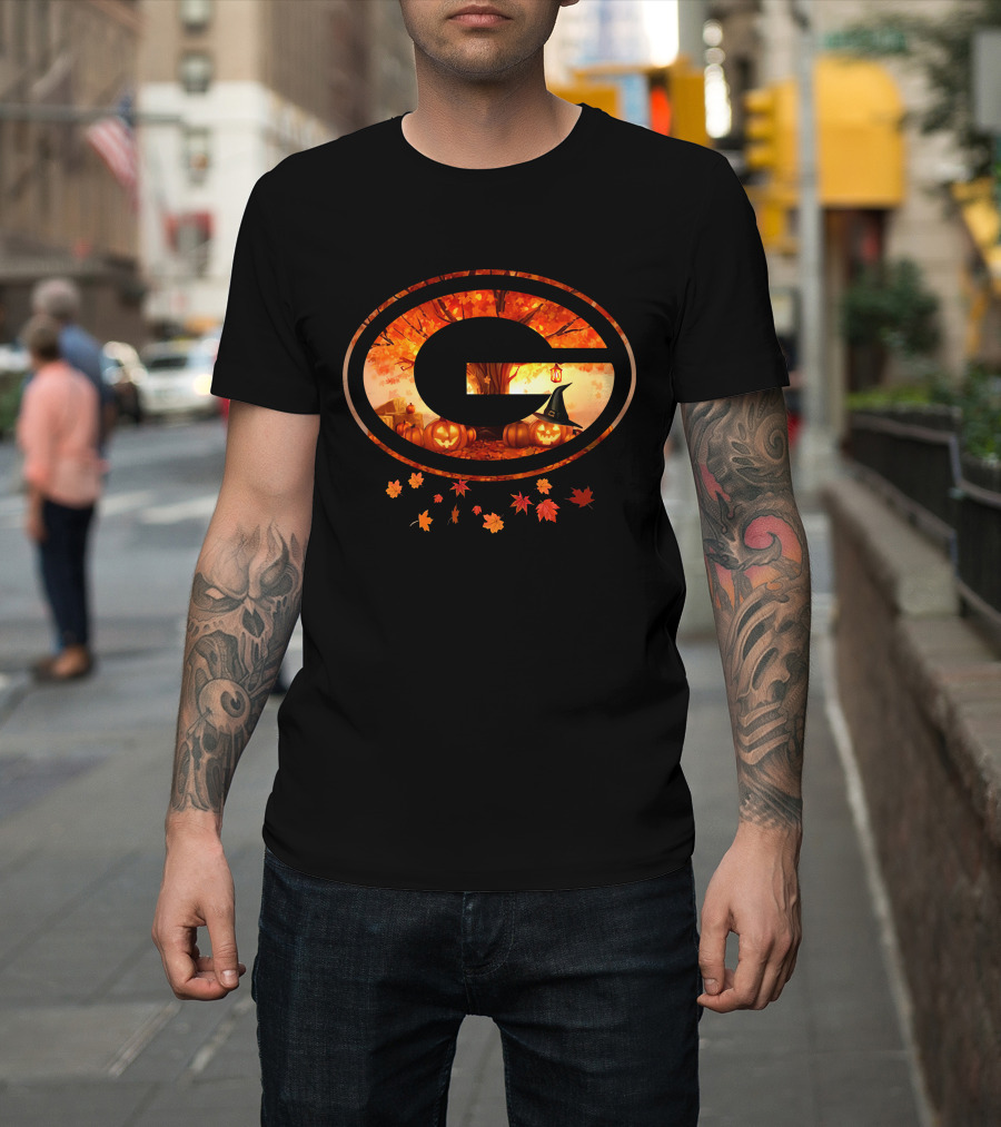 G Autumn Pumpkins Halloween Leaves T-Shirt