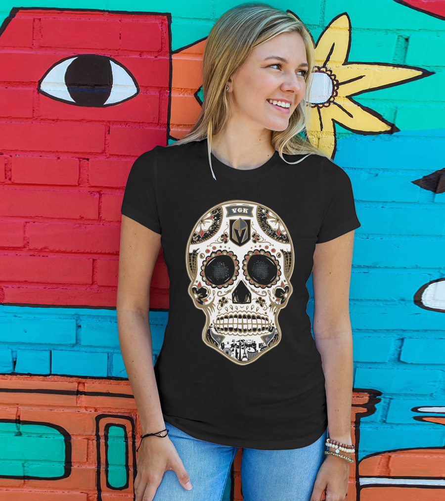 Vgk Sugar Skull Golden Knights T-Shirt