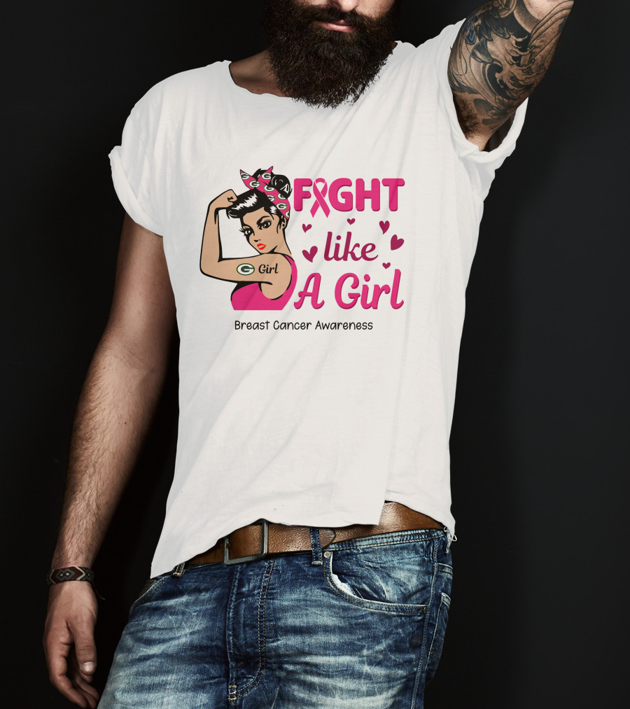 Fight Like A Girl Breast Cancer Awareness Green Bay Packers T-Shirt