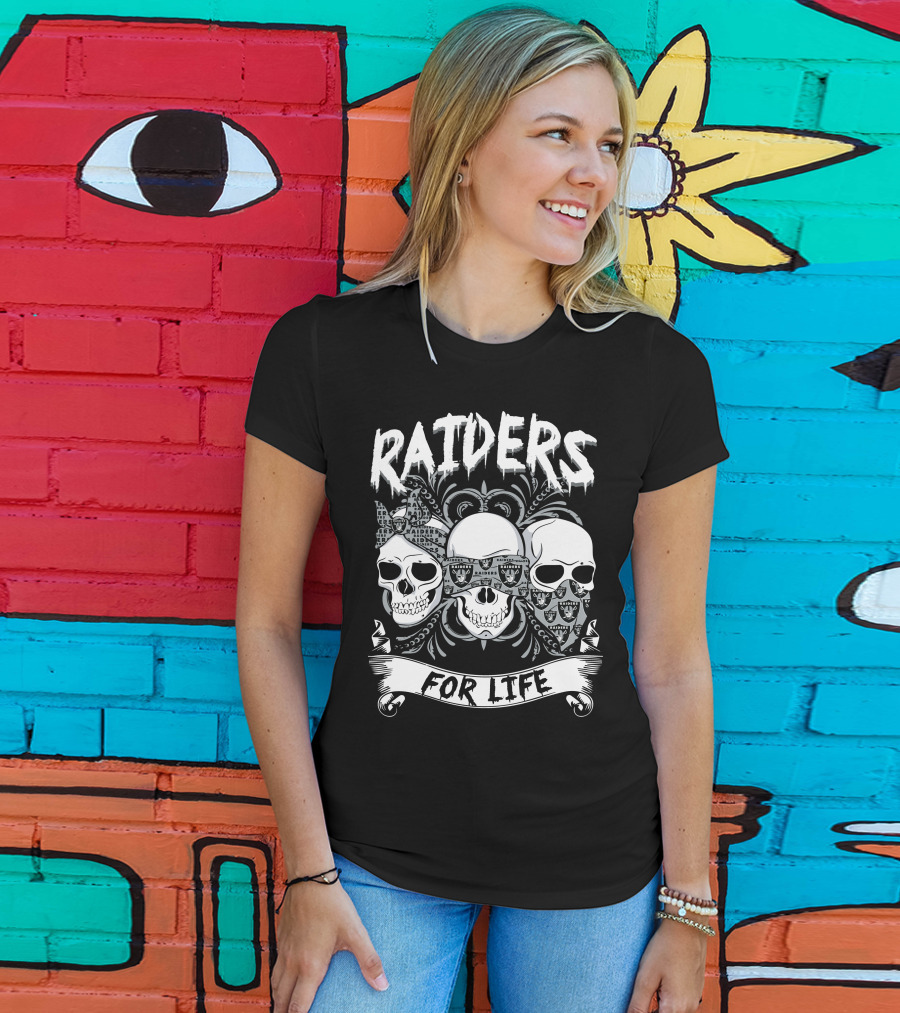 Raiders For Life Skulls T-Shirt
