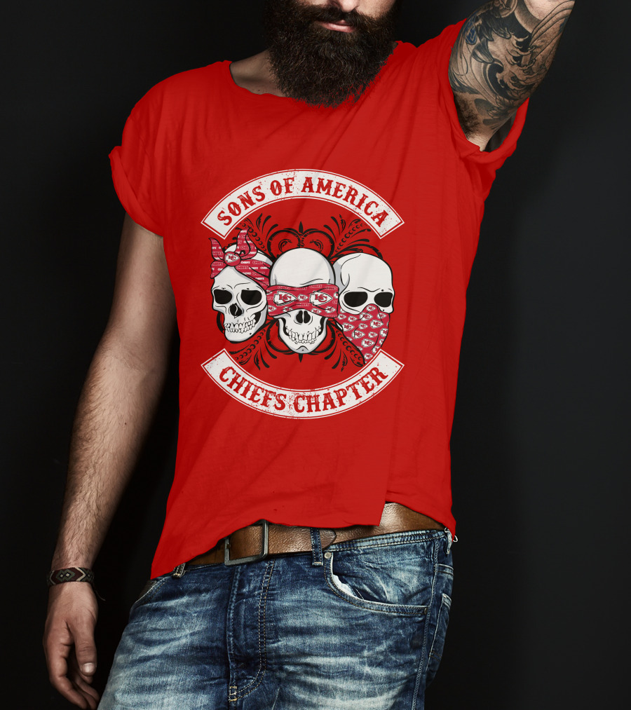 Sons Of America Chiefs Chapter Skulls T-Shirt