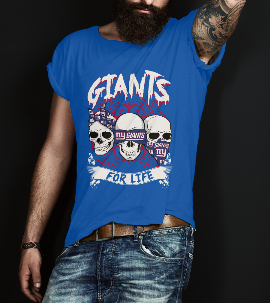 Giants Ny Giants Skulls For Life T-Shirt
