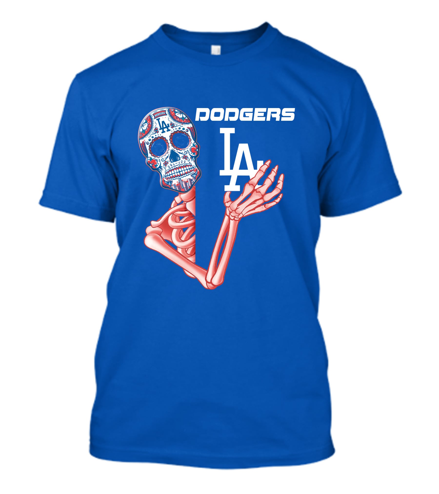 Dodgers La Sugar Skull Skeleton T-Shirt