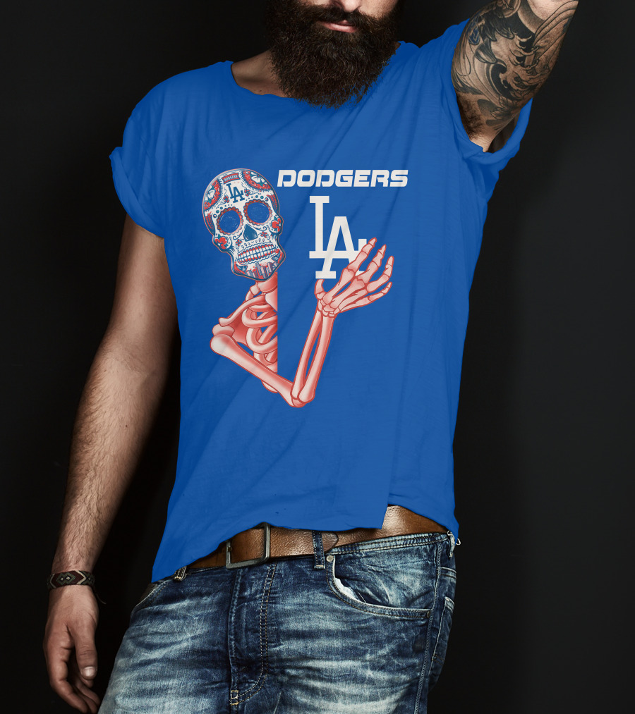 Dodgers La Sugar Skull Skeleton T-Shirt