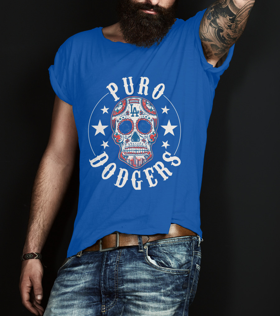 Puro Dodgers Día De Los Muertos La Logo T-Shirt
