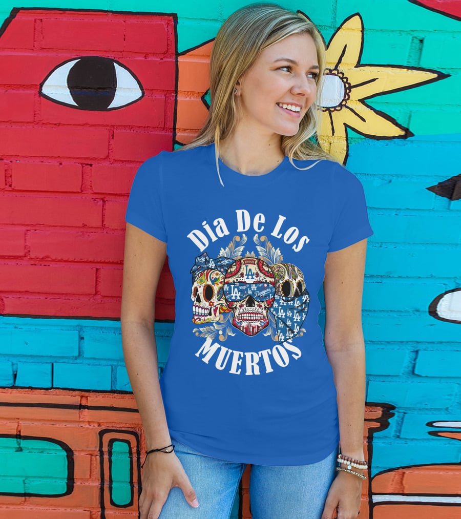 Dia De Los Muertos Dodgers La Skulls T-Shirt