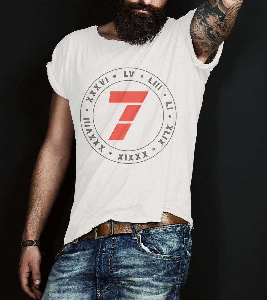 Tom Dady 7 Roman Numerals XXXVI LV LIII LI XIX XXI XLVII XLIX T-Shirt
