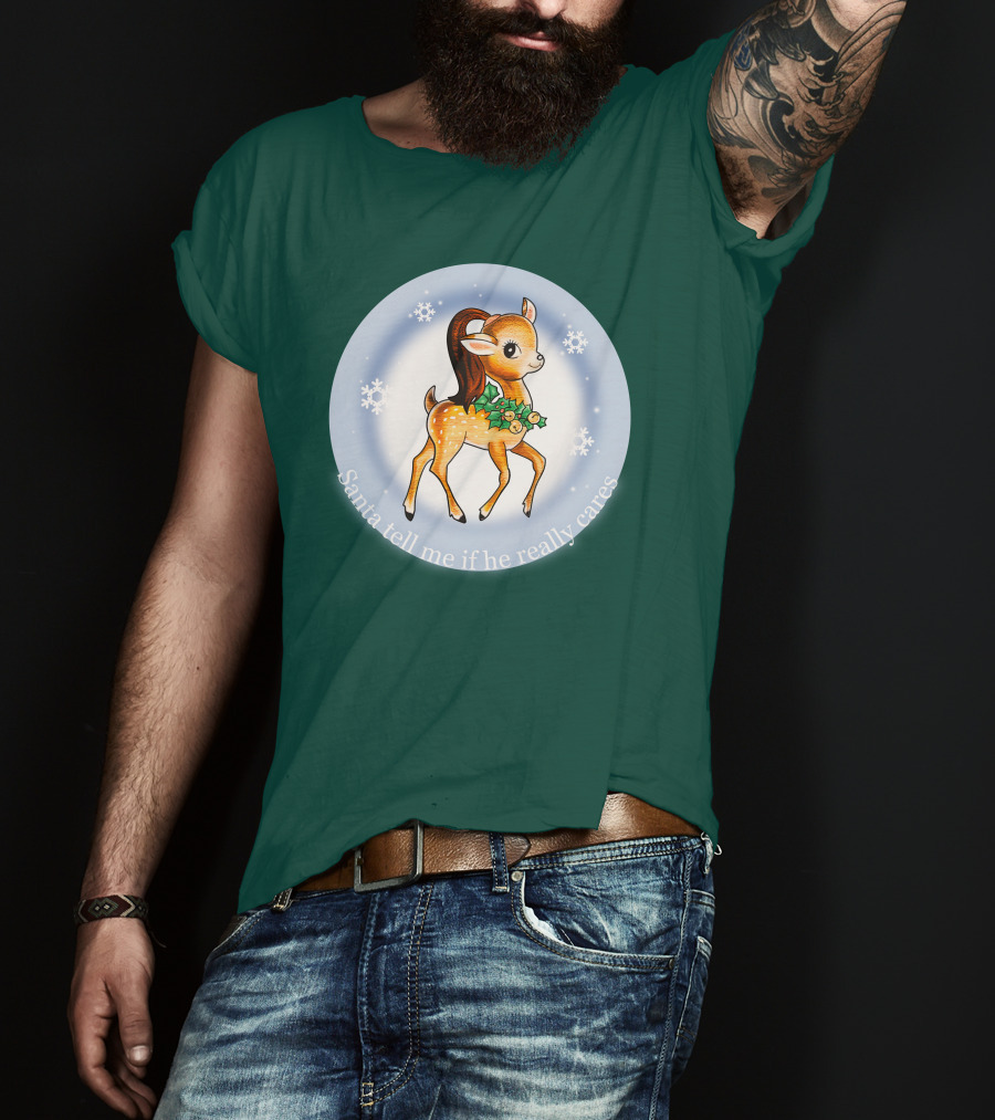 Santa Tell Me If He Really Cares Ariana Grande Merch T-Shirt