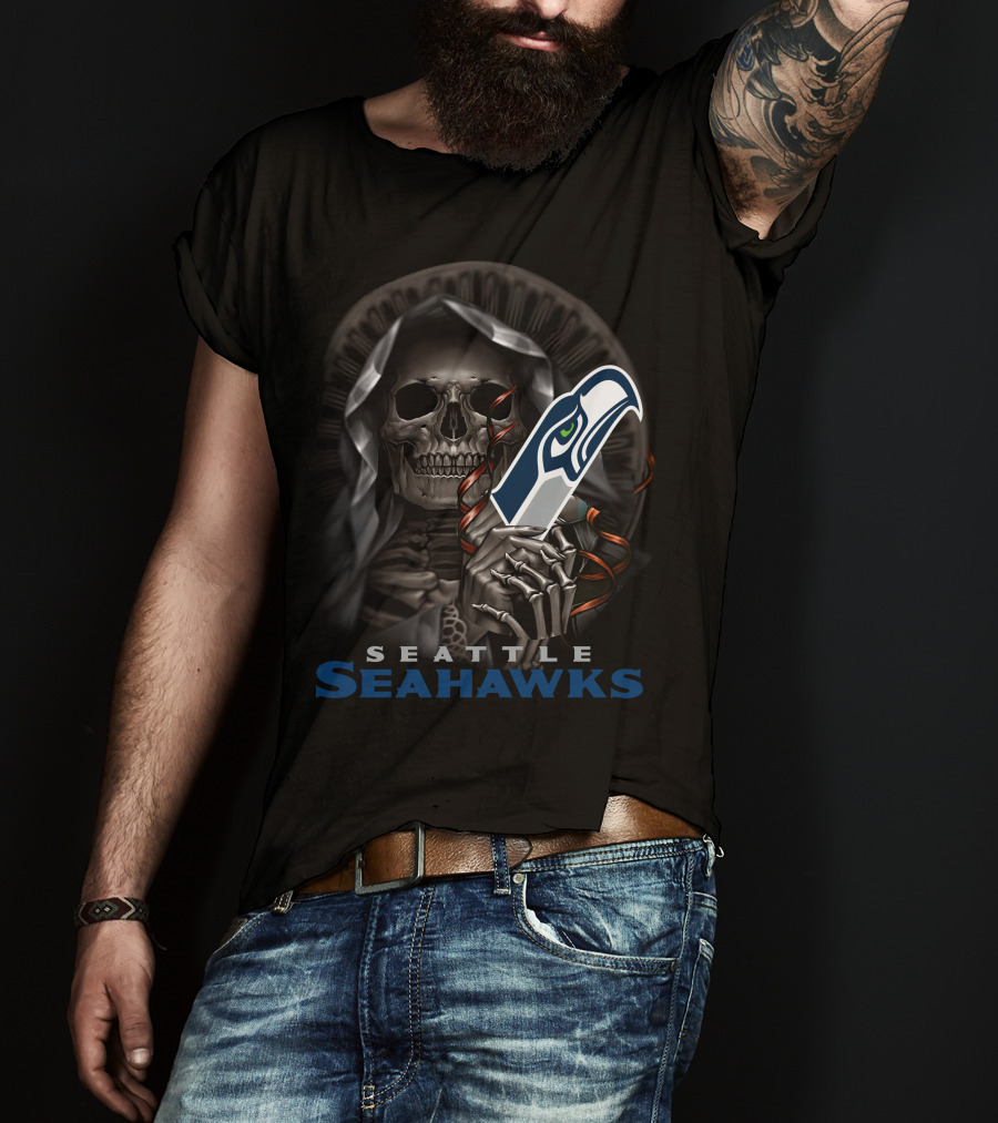 Seattle Seahawks Grim Reaper Holding T-Shirt