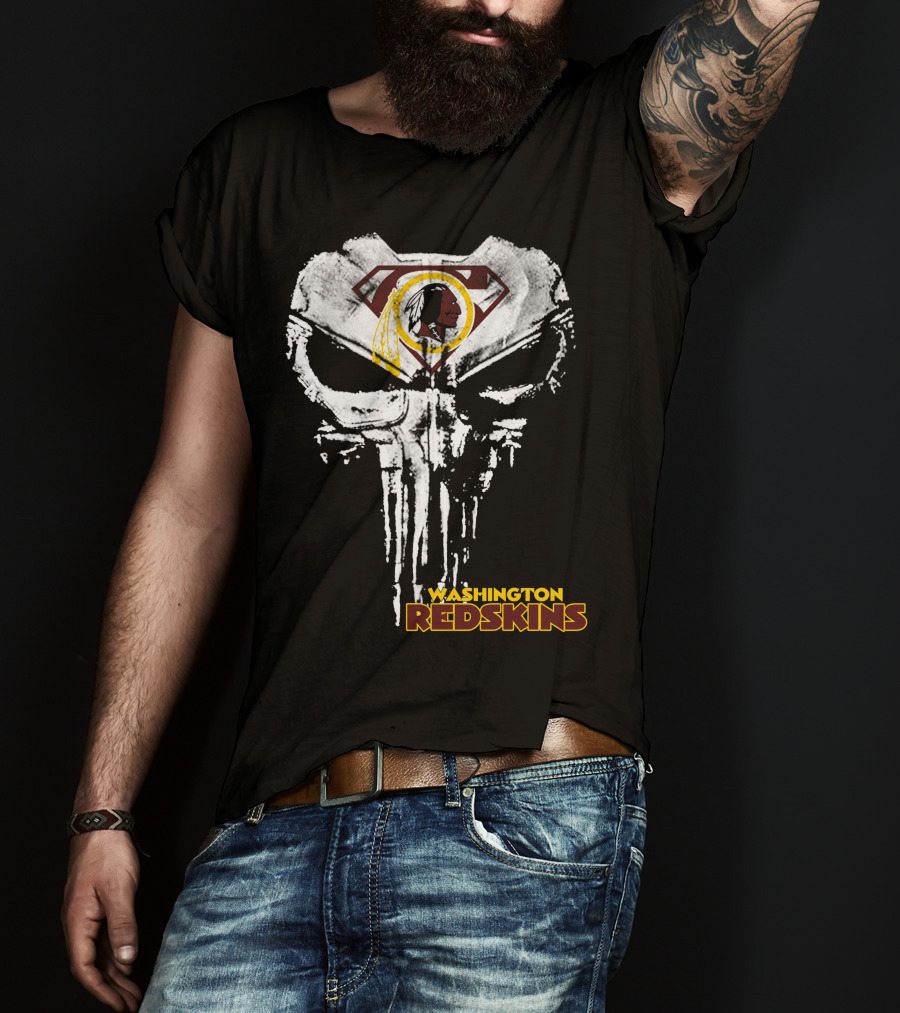 Washington Redskins Superman Punisher T-Shirt