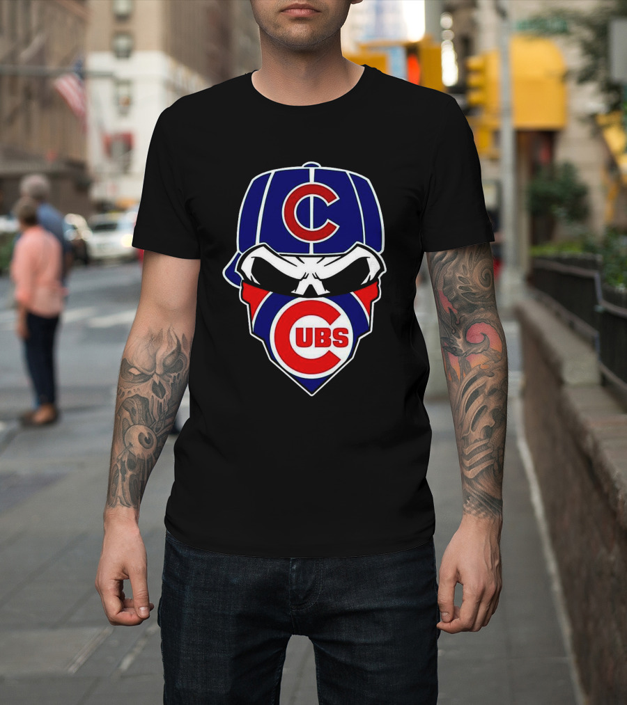 Cubs Skull Bandana Baseball Cap T-Shirt