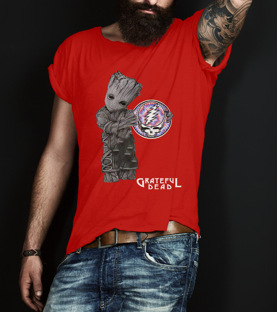 Grateful Dead 07 With Stylized Tree Character And Lightning Skull T-Shirt