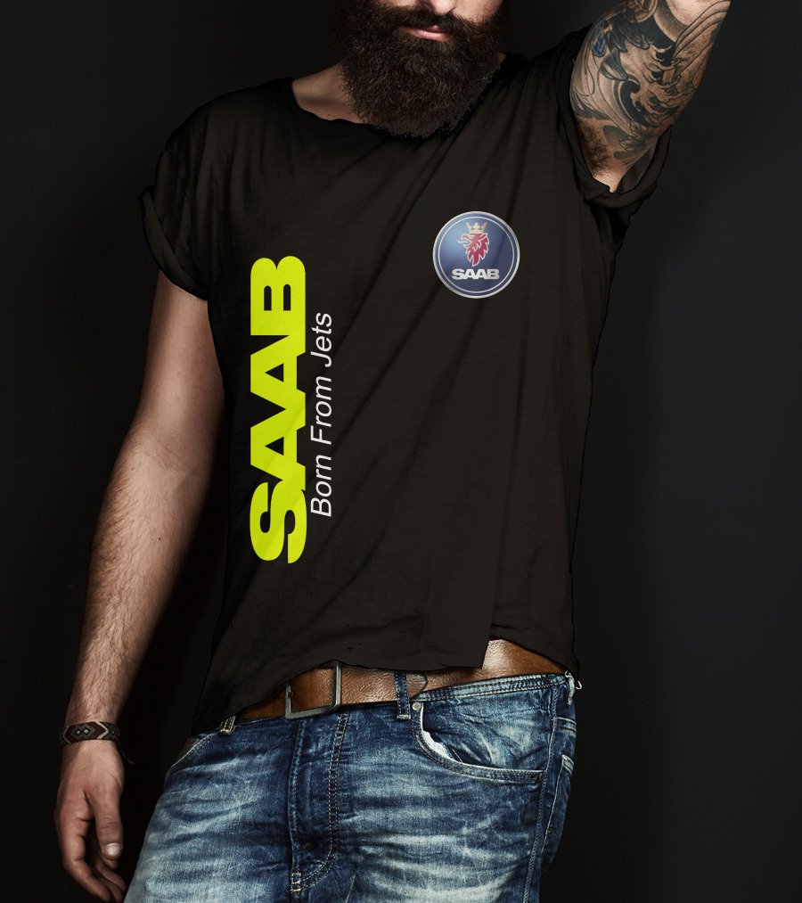 Saab Born From Jets Logo T-Shirt