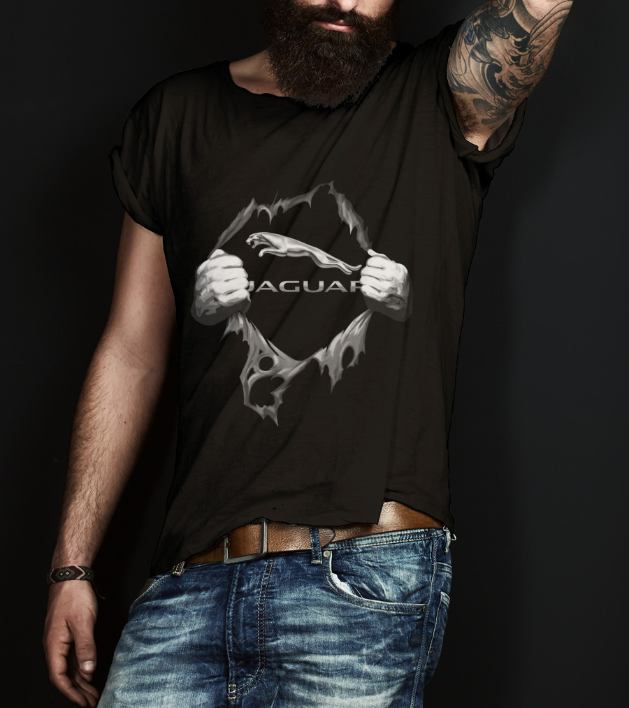 Jaguar Logo With Ripped Hands Effect T-Shirt
