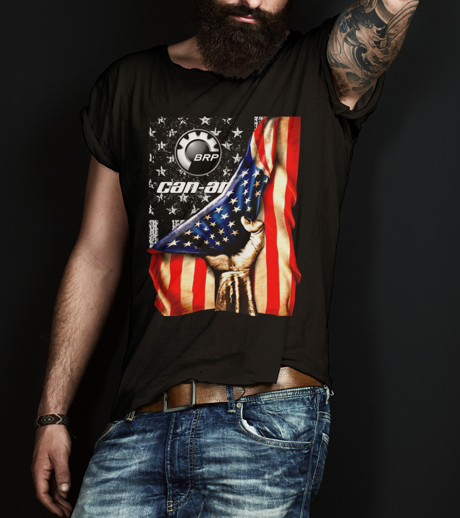 BRP Can-Am American Flag Stars And Stripes Fist T-Shirt