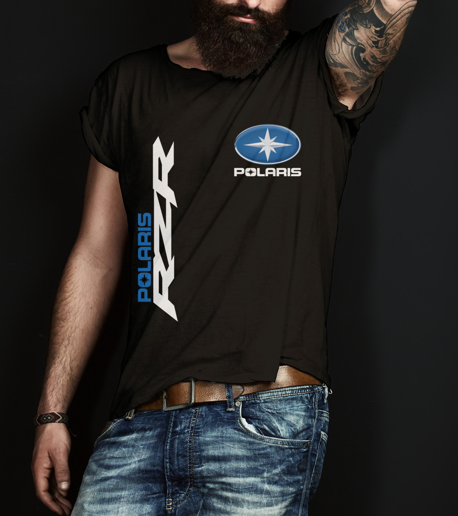 Polaris Rzr Logo Blue And White T-Shirt