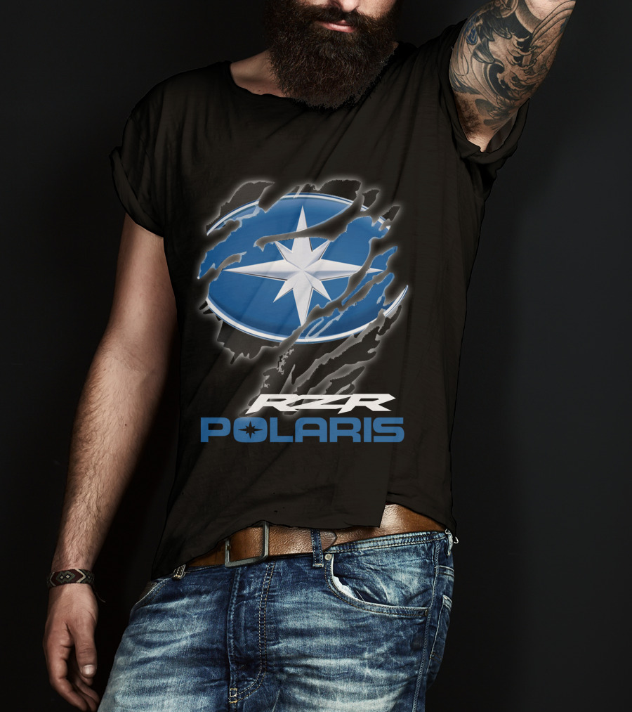 Rzr Polaris Star Logo 10 Blue Claw Marks T-Shirt