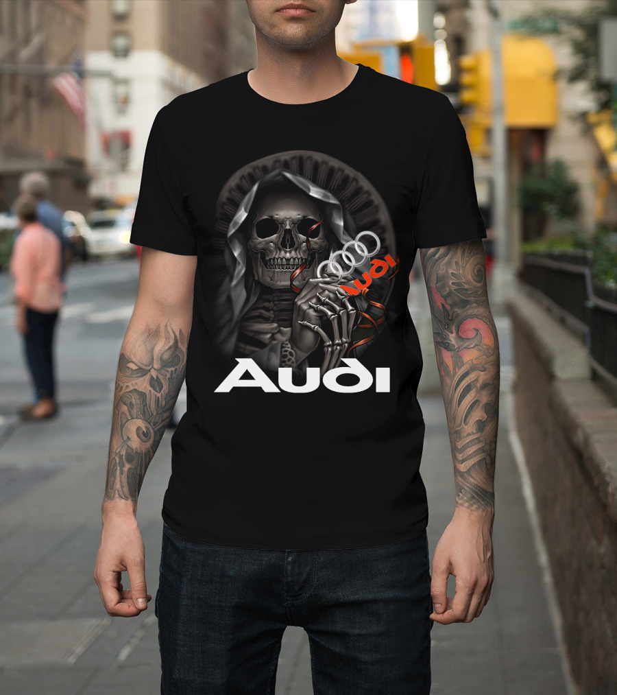 Audi Skull Grim Reaper Holding Rings T-Shirt