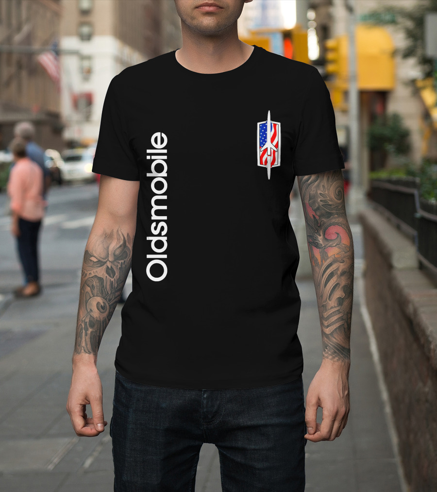 Oldsmobile Classic Logo With American Rocket Symbol T-Shirt