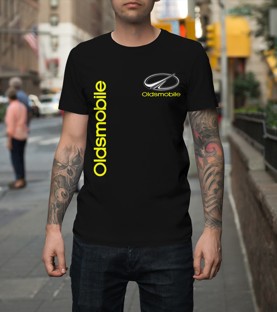 Oldsmobile Vertical Yellow Text And Classic T-Shirt