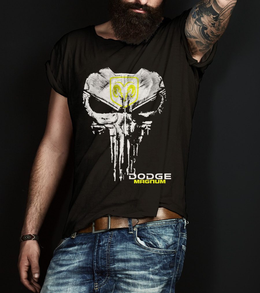 Dodge Magnum Punisher Skull Ram Logo Fusion T-Shirt
