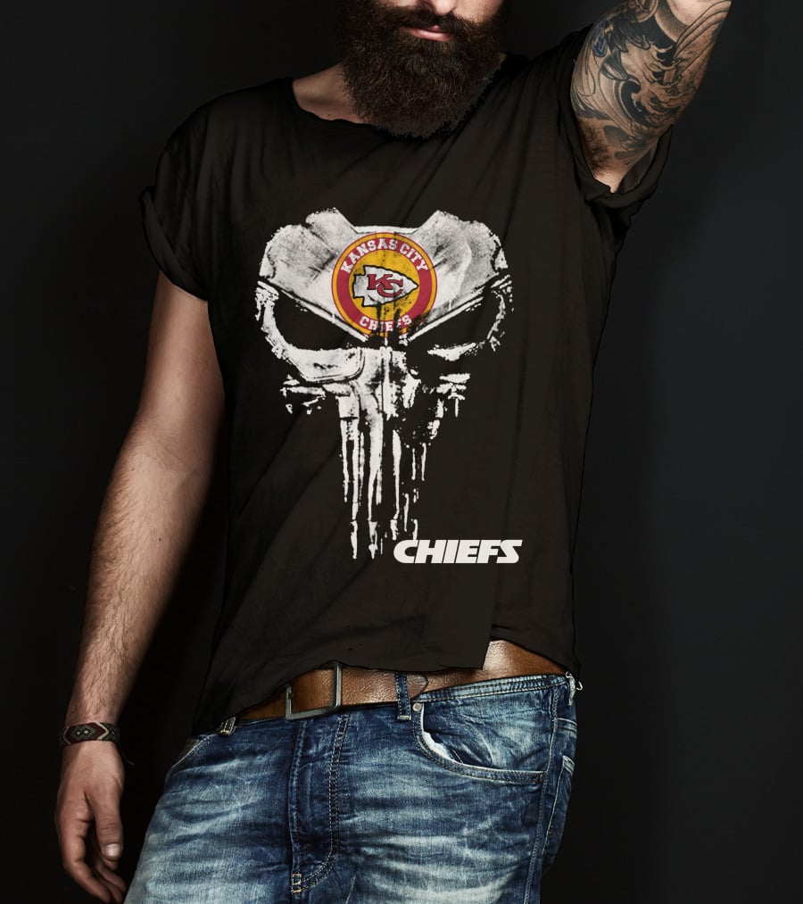 Kansas City Chiefs Skull Logo Fusion Chiefs T-Shirt