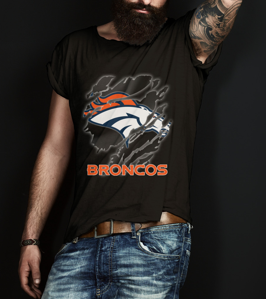 Denver Broncos Ripped Claw Marks T-Shirt