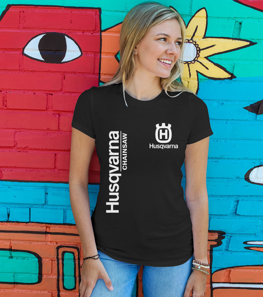 Husqvarna Chainsaw H Logo Vertical Branding T-Shirt