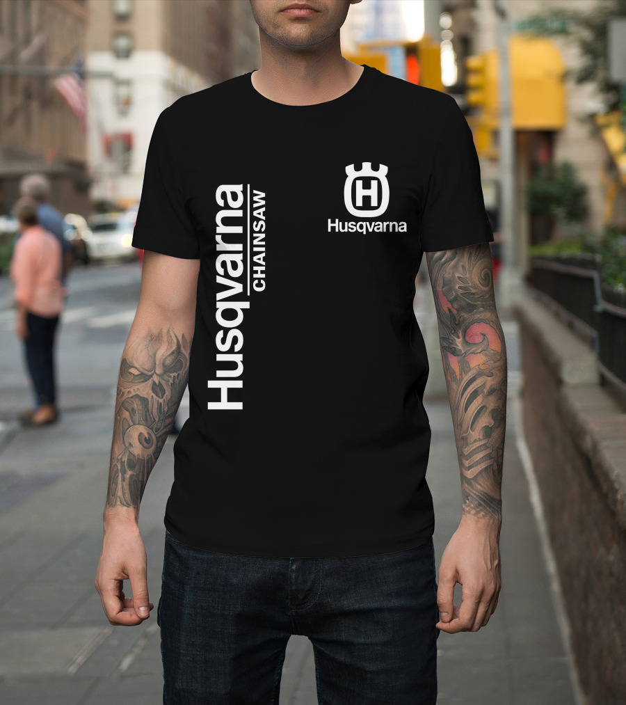 Husqvarna Chainsaw H Logo Vertical Branding T-Shirt