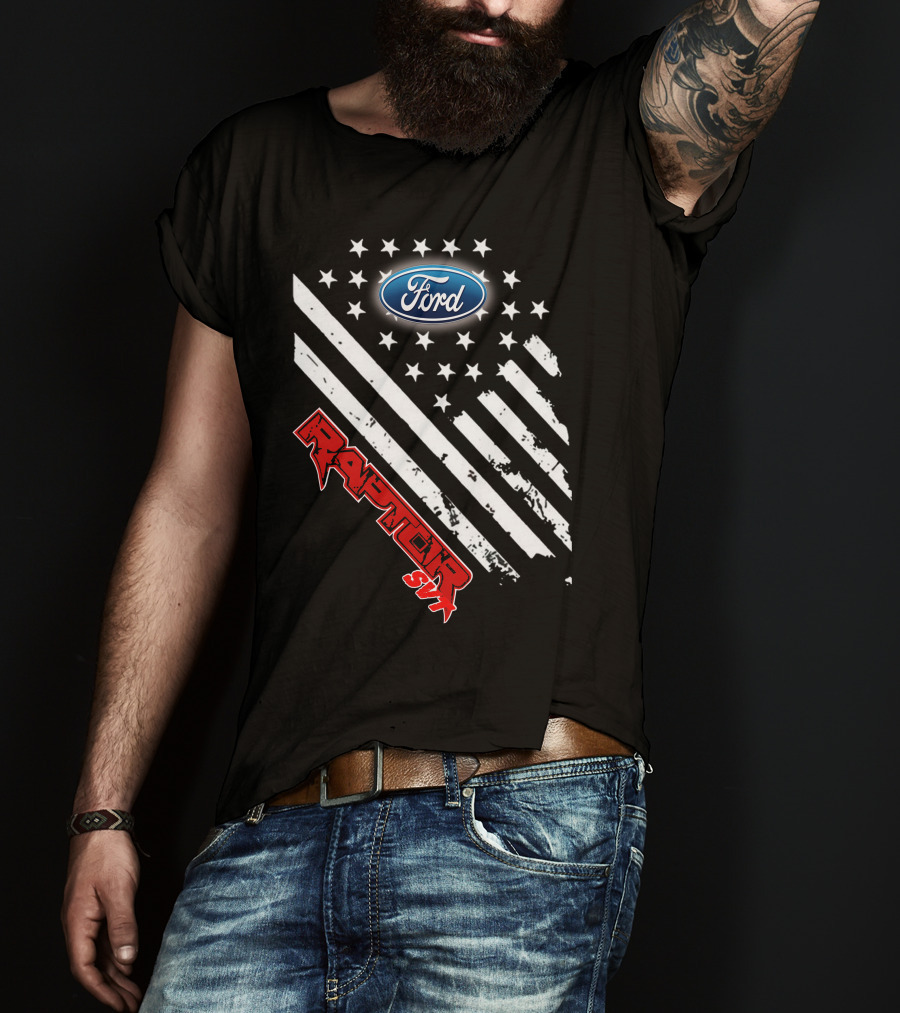 Ford Raptor 21 Usa Flag Stars Stripes T-Shirt