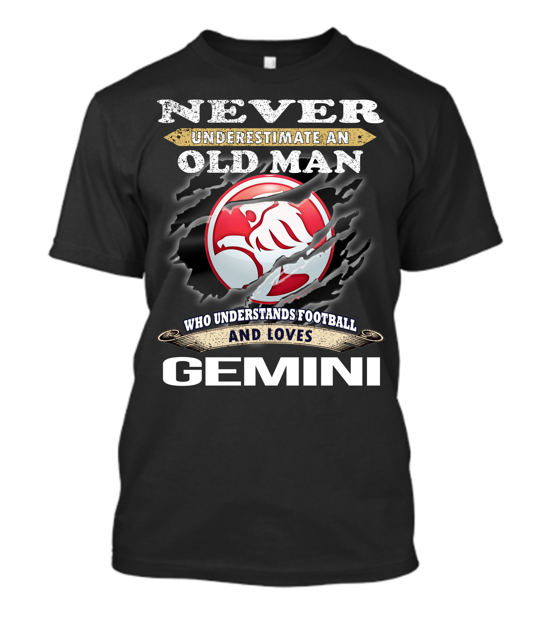 Never Underestimate An Old Man Who Understands Football And Loves Gemini T-Shirt