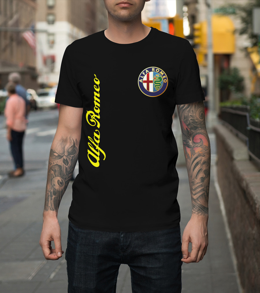 Alfa Romeo Classic Car Logo And Name T-Shirt