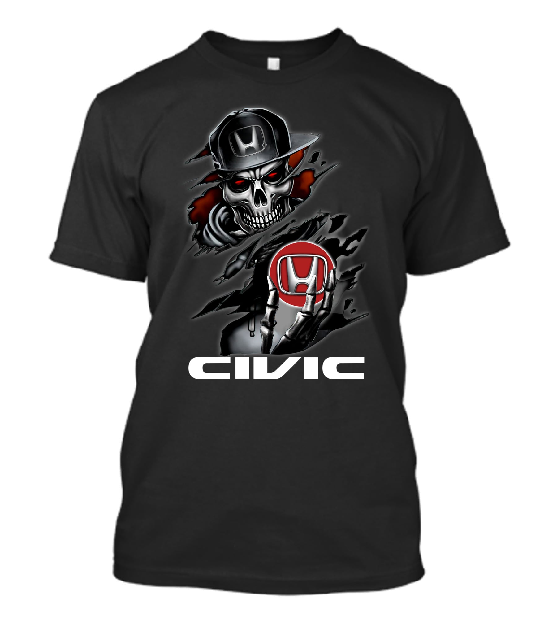 Civic 06 Skull Honda Emblem Hat T-Shirt