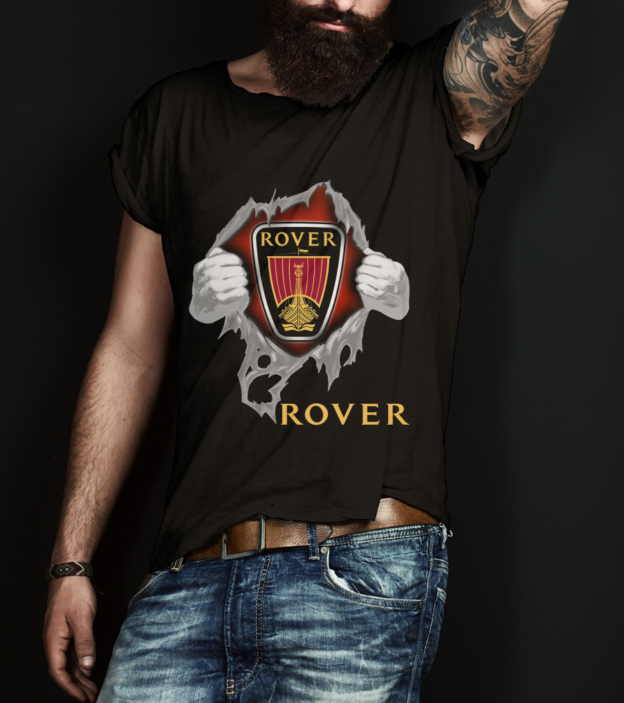 Rover Viking Ship Emblem Ripped T-Shirt