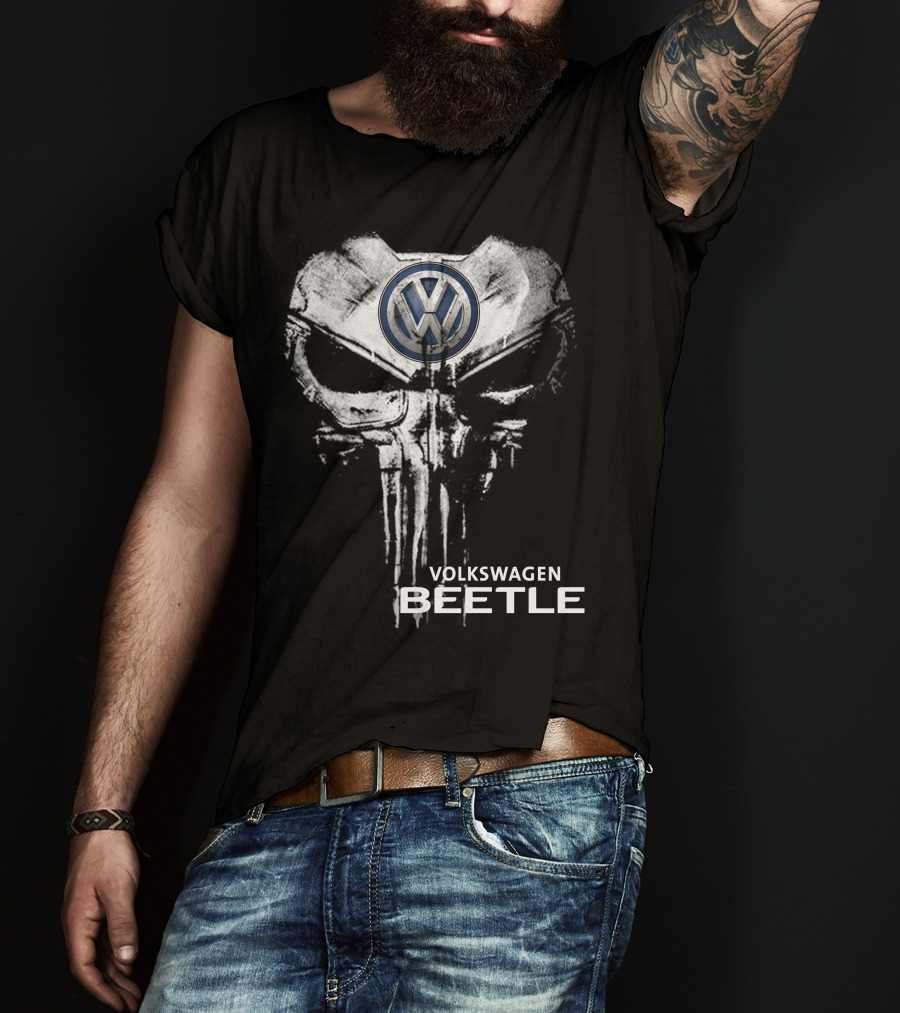 Volkswagen Beetle Vw Punisher Skull T-Shirt