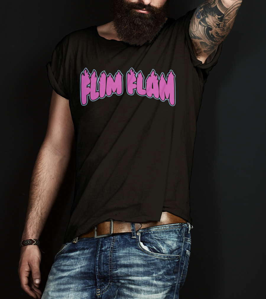 Flim Flam Colorful Flame Font T-Shirt