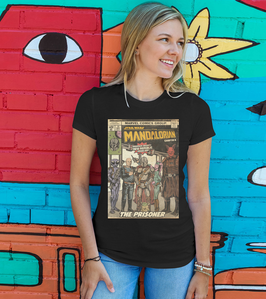 Star Wars The Mandalorian Chapter 6 Marvel Comics Group The Prisoner Maximum-Security New Republic Prison Ship T-Shirt
