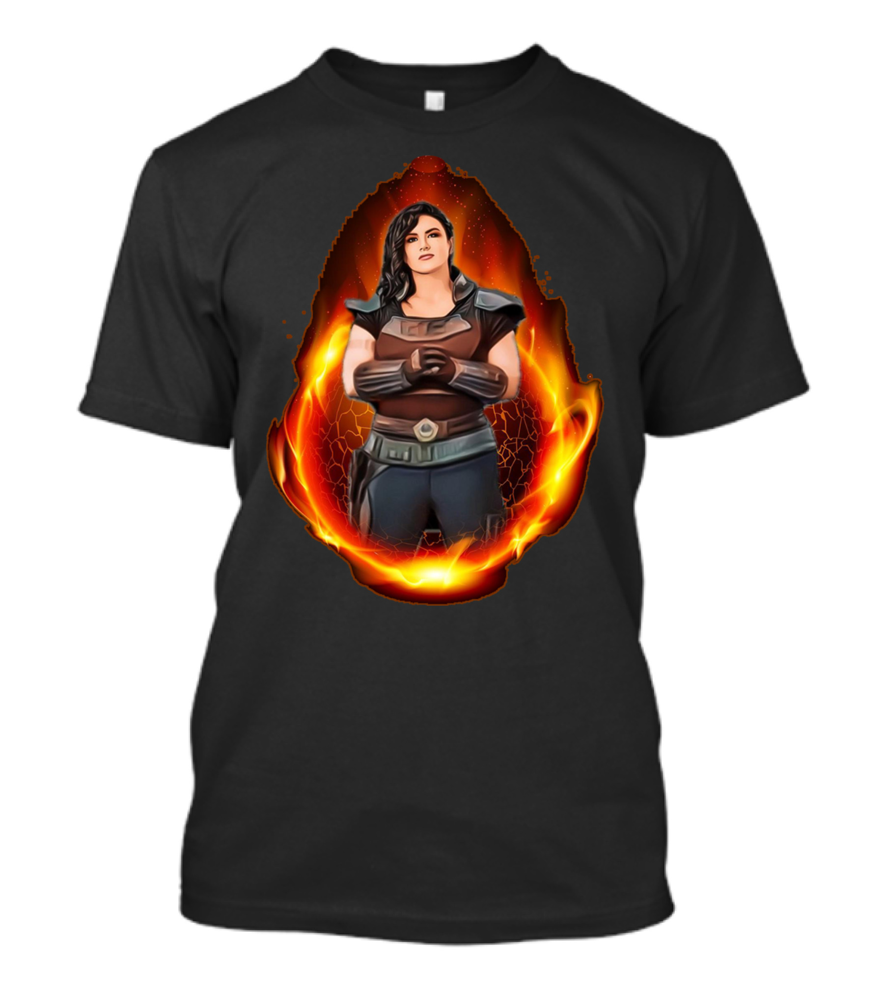 Only Today Warrior Woman Surrounded By Fiery Flames T-Shirt
