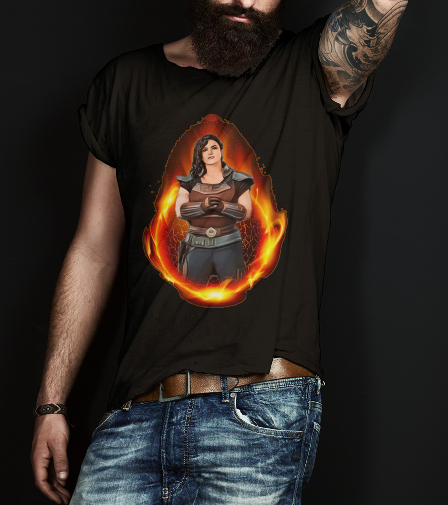 Only Today Warrior Woman Surrounded By Fiery Flames T-Shirt