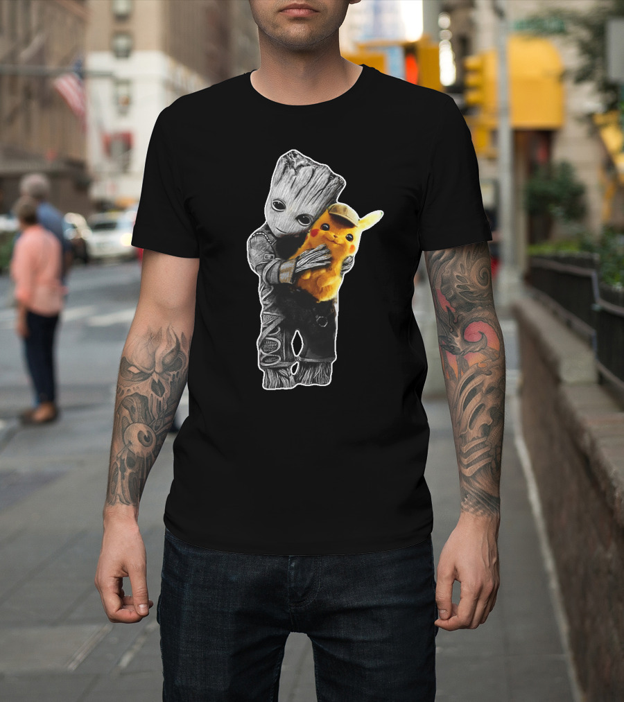 Only Today Groot Holding Pikachu T-Shirt