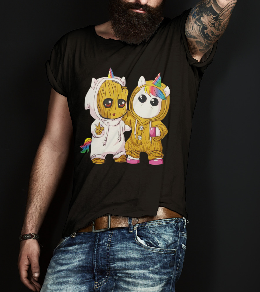 Only Today Cute Unicorn And Wood Creature Friendship T-Shirt