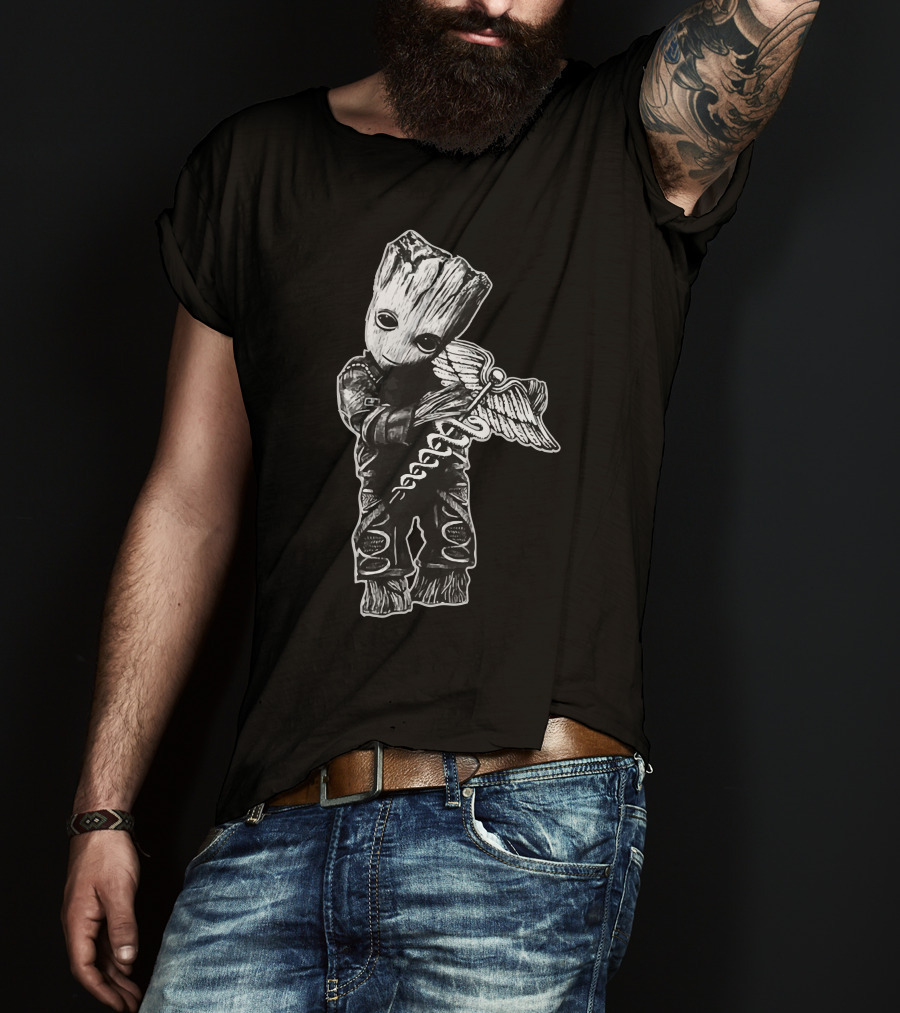 Groot Caduceus Guardians T-Shirt