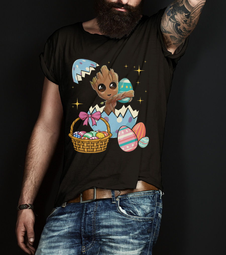 Baby Groot Easter Basket And Eggs T-Shirt