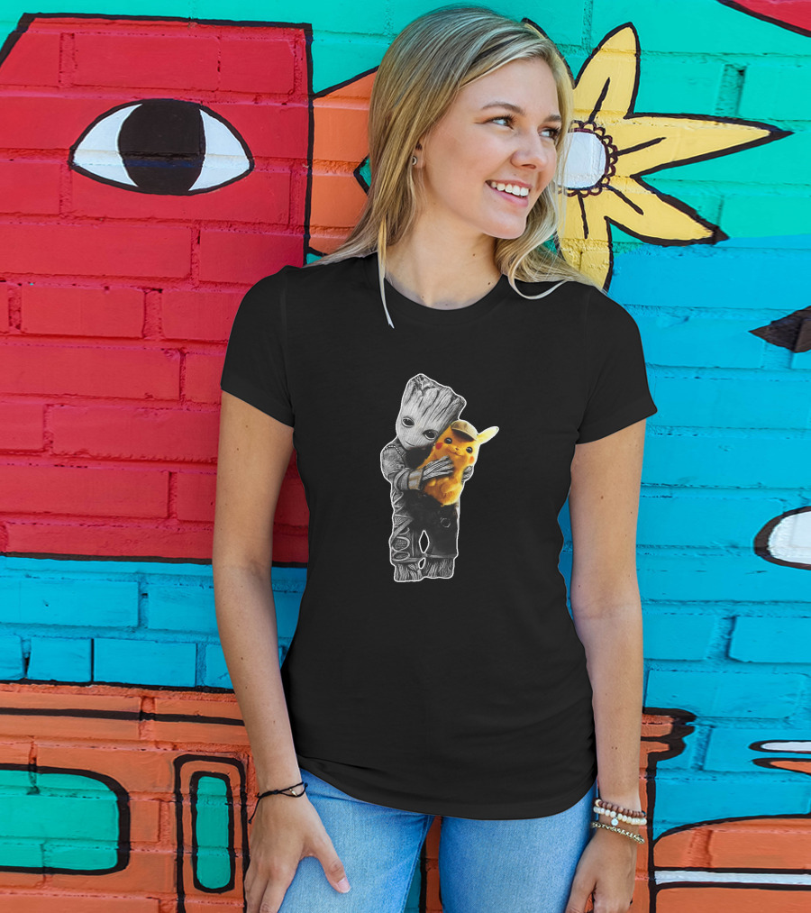 Groot Holding Pikachu T-Shirt