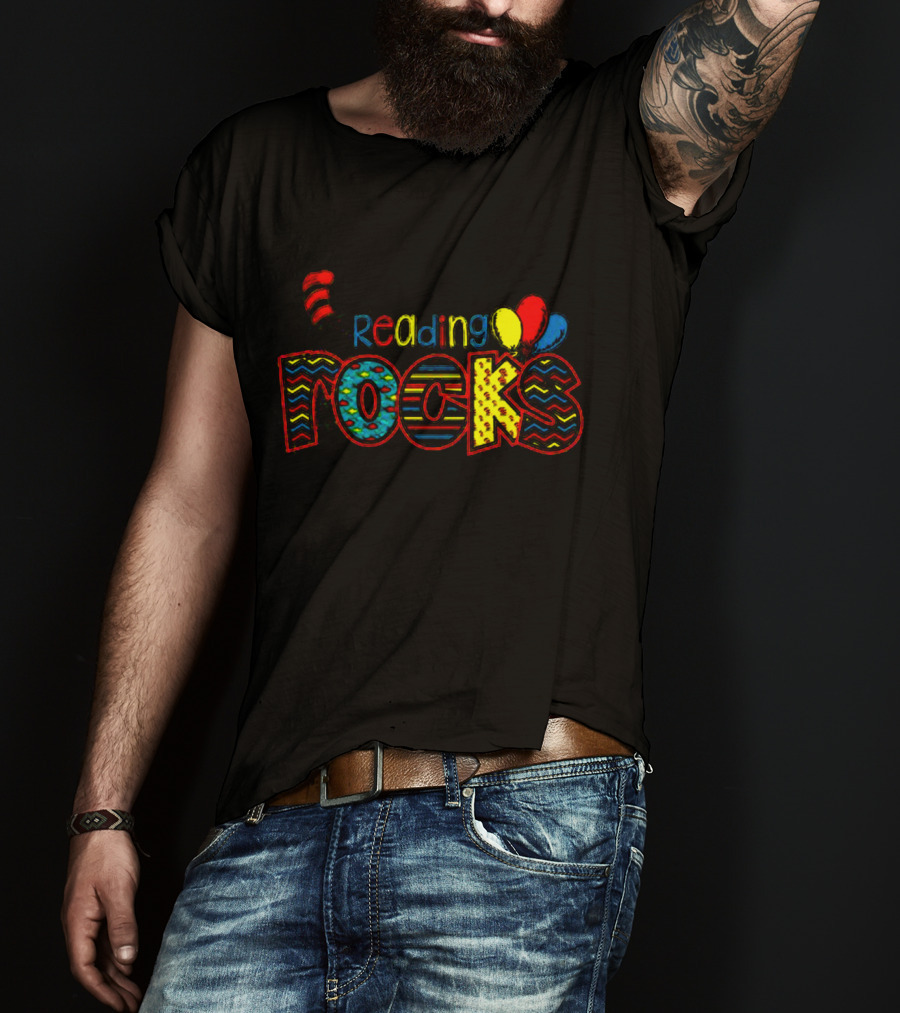 Dr Seuss Reading Rocks Cat In The Hat Balloons T-Shirt