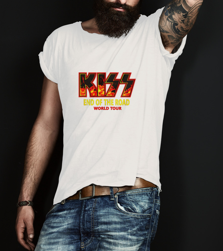 Kiss End Of The Road World Tour Fire Logo T-Shirt