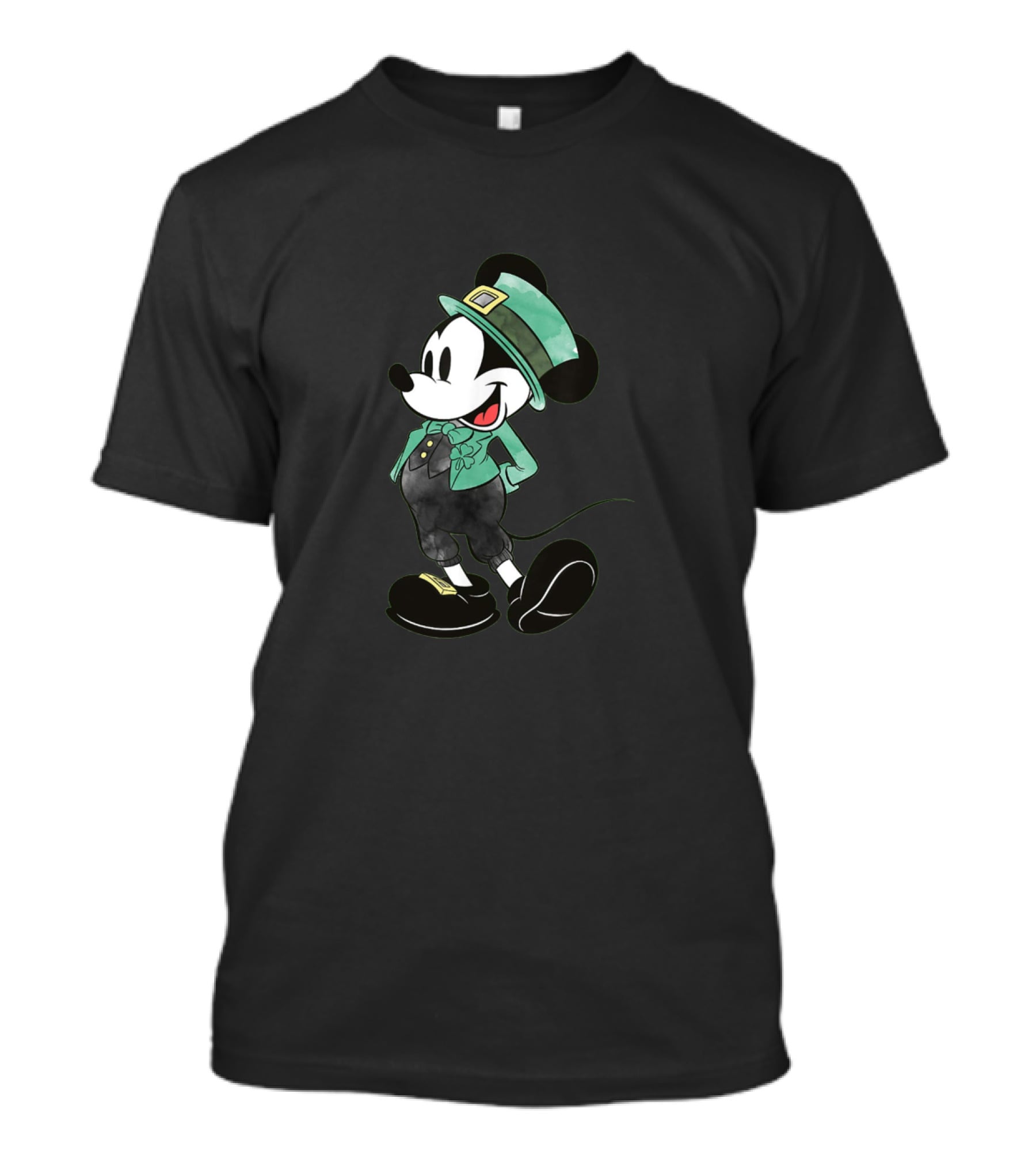 Mickey Mouse Leprechaun Hat And Irish T-Shirt