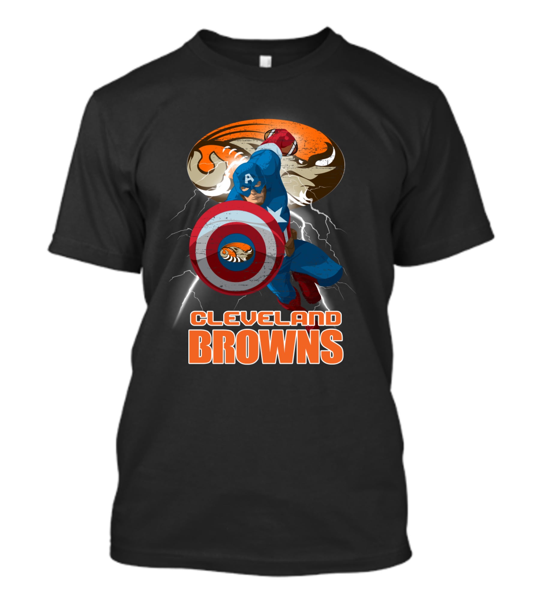 Captain America Cleveland Browns Nfl Football Crossover T-Shirt