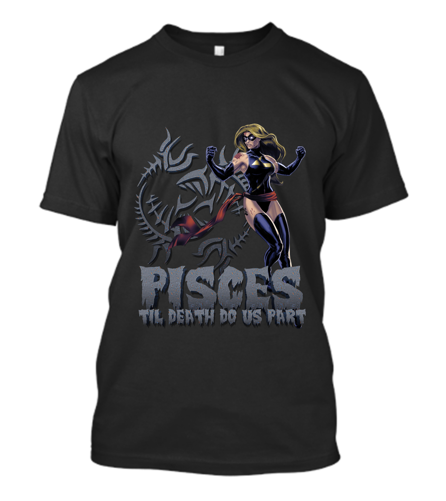 Pisces Til Death Do Us Part Marvel Fans Captain Marvel T-Shirt